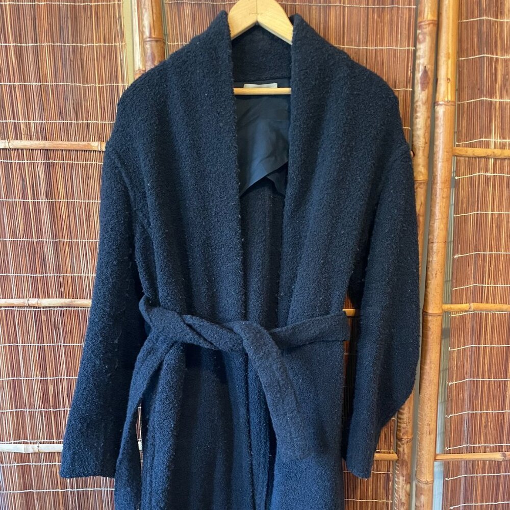Medium Vince Bathrobe-Style Coat with Tie